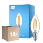 Fordelspakke 10x Philips Corepro LED Kerte E14 filament klar 6.5W 806lm - 827 ekstra varm hvid | erstatter 60W